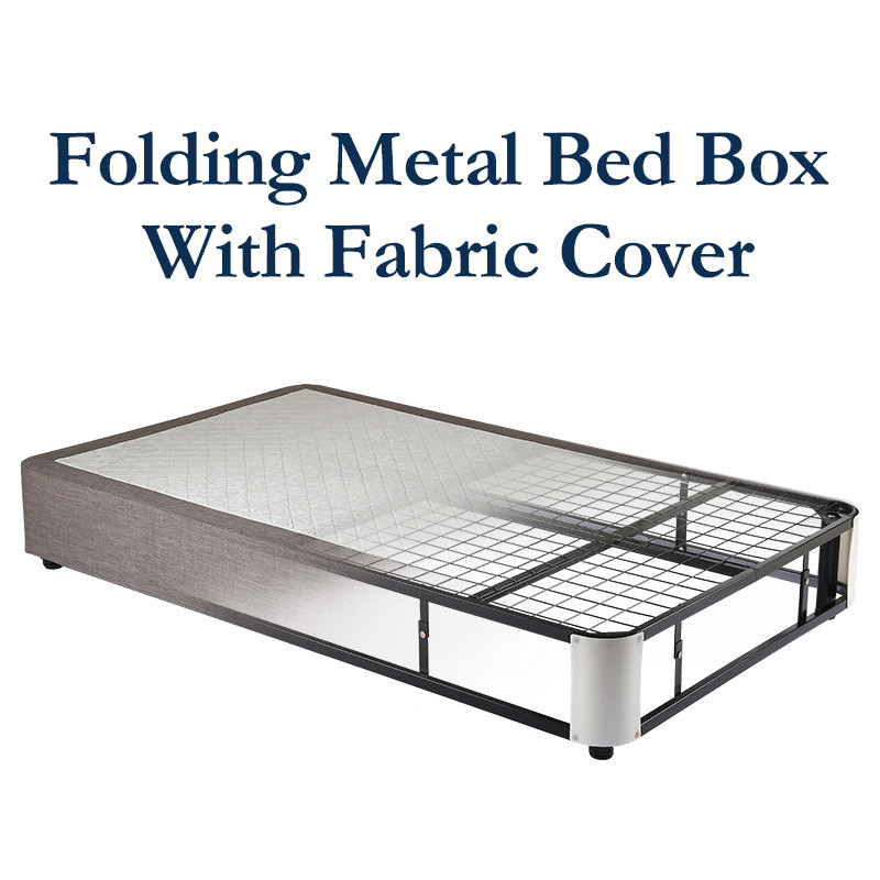 Black Q235 Iron Collapsible Metal Bed, Foldable Metal Bed Frame