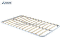 150cmx200cm White Slat Bed Frame , Metal Platform Bed Frame Double