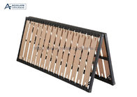 Queen Black Platform Bed Frame With Wooden Slats