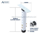 White Adjustable Height Bed Frame Slat Center Support Leg