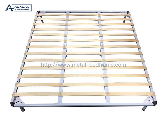 White 1 8 Metres Modern Slat Bed Frame, King Size Metal Platform Bed Frame