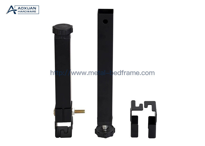 Black Adjustable Bed Frame Support Legs , Adjustable Height Center Support Leg For Bed Frame